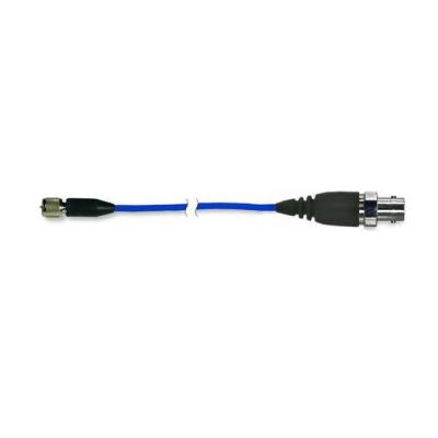 low-noise coaxial cable, blue tfe jacket, 1-ft, 10-32 plug to bnc jack