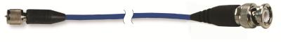 low-noise coaxial cable, blue tfe jacket, 5-ft, 10-32 coaxial plug to bnc plug