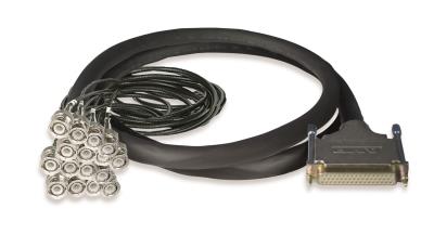 multi-conductor shielded cable, ruggedized, 25-ft, db50 female to (16) bnc plugs (wired for pcb equipment only)
