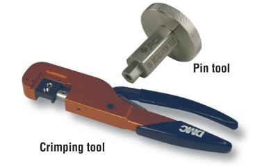 10-32 plug connector kit, includes (1) crimping tool, (1) crimp die, (1) pin insertion tool and (20) coaxial connectors (model eb)