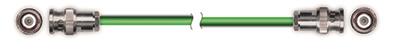 low noise, coaxial cable, green tfe cable, 10-ft, bnc plug to bnc plug (gold plated pins)