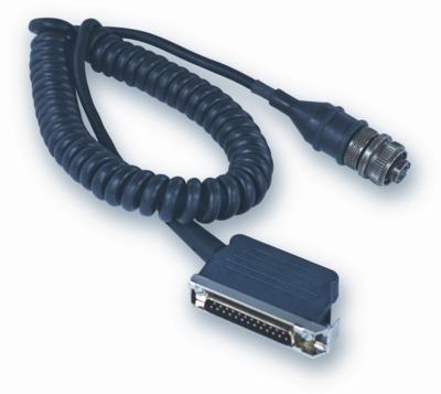 csi data collector interface coiled polyurethane cable, 6-ft, 2-pin mil lockable environmental boot to 25-pin