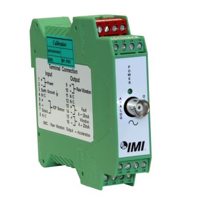 platinum stock products; bearing fault detector (bfd), din rail mount vibration transmitter (for use w/icp sensor), dual 4-20 ma outputs for overall and peak vibration