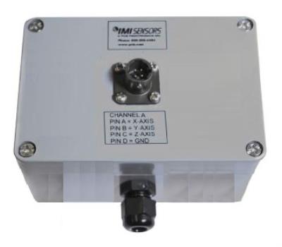4-pin bayonet termination box for one triax accelerometer