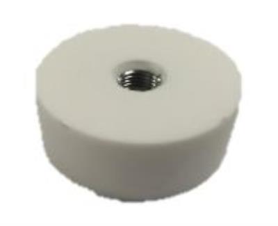 ceramic mounting base for thermal/electrical isolation, 1.15 dia., 0.625 height, 1/4-28 thds, useable temp up to 1000°f (538°c)