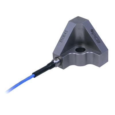 icp® triaxial shock accelerometer, 0.1 mv/g, 50k g range, mechanically isolated and electrically filtered, 5-ft integral cable