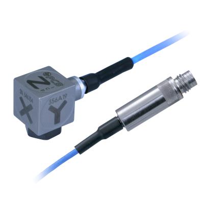 triaxial, miniature (4 gm), ceramic shear icp® accel 10 mv/g, 1 to 13k hz (± 5%), teds 1.0, 5 ft attached cable, no mating cable supplied, low outgassing