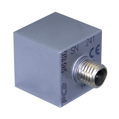 accelerometer, vc, 100g, triaxial, damped, differential, stud mount, integral 9-pin connector