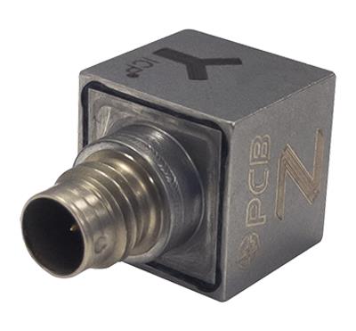 triaxial icp® accelerometer, 100 mv/g, 50 g, 1/4-28 4-pin connector, adhesive mount, teds 1.0, ground isolated