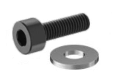 m3x0.5mm threaded black-oxide alloy steel socket head cap screw, 10mm long with stainless steel washer (for series 3741, 354x04/05)