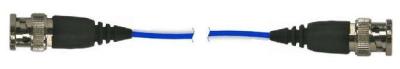 low-noise coaxial cable, blue ptfe jacket, 3-ft, bnc plug to bnc plug
