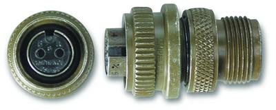 2-socket mil-type connector, high temp (ms3106)