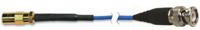 low-noise coaxial cable, blue tfe jacket, 10-ft, smb female plug to bnc plug