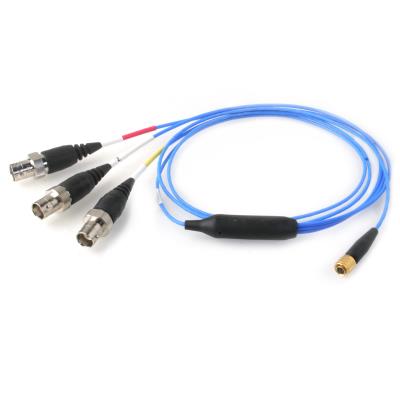 triple splice assembly for 4-conductor cable to (3) 1-ft coaxial cables each to a bnc jack