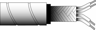 4-conductor, shielded, stainless steel armor-jacketed, polyurethane cable, 0.312 dia. (price per foot)