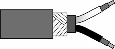 very high temperature low noise pfa cable, 2-conductor, twisted pair, shielded