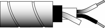 high temperature armor jacketed fep cable, 2-conductor, twisted pair w/drain, shielded