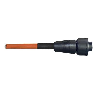2-socket, molded composite connector (mil-c-5015 compatible) to blunt cut cable with 6 feet  of high temperature, ptfe jacket