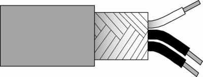 high temperature fep cable, 3-conductor twisted, shielded