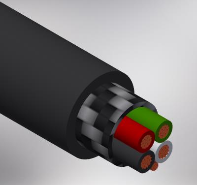 4-conductor, shielded, polyurethane jacket cable with drain wire (price per feet)