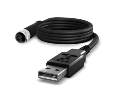 3 ft (1 m) cable, 4-socket m12 connector to usb type-a