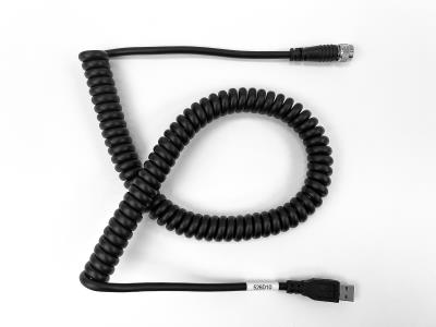 10 ft (3 m) coiled cable, 4-socket m12 connector to usb type-a