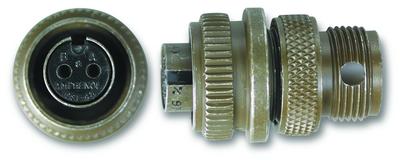2-socket, high temperature, modified ms3106 connector for right angle use (mil-c-5015 compatible)