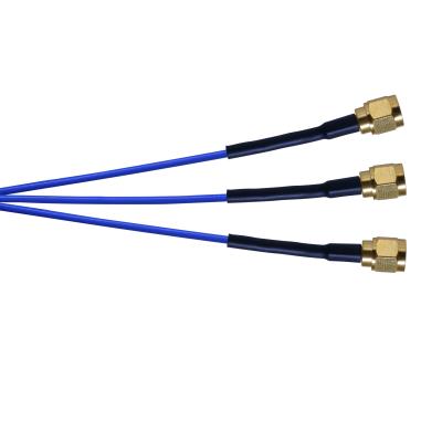triple splice assembly for 4-conductor cable to (3) 1-ft coaxial cables each to a sma plug