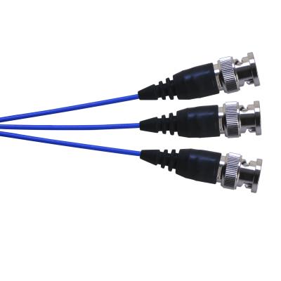triple splice assembly with (3) 1-ft coaxial cables each with a bnc plug (ac connector), 4-conductor shield grounded