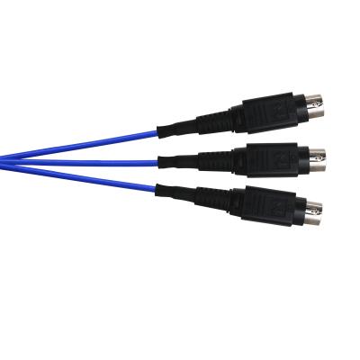 triple splice assembly with (3) 1-ft 4-cond. cables each with a mini 8-pin din (lt connector for 3713 series)