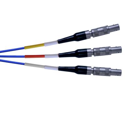 triple splice assembly with (3) 1-ft coaxial cables each with a nim-camac coaxial plug (ne)