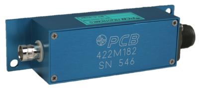 in-line differential charge converter, 4 mv/pc, 2-pin mil input to bnc output, icp® powered