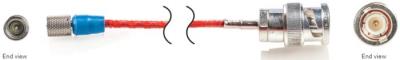 low noise, coax, ptfe cable, 120-in, 10-32 plug to bnc plug