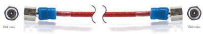 low noise, coax, ptfe cable, 120-in, hex 10-32 plug to hex 10-32 plug, aramid reinforcement