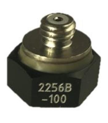 accelerometer, iepe, 100 mv/g, ±50 g, -67°f to +257°f, isolated anodized aluminum base, adhesive mount, top connector, 4 grams
