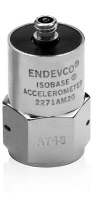 cryogenic accelerometer, pe, 11.5 pc/g, -452°f to +500°f, isolated, 10-32 mounting stud, top connector, 27 grams, no cable incl.