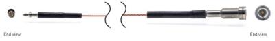 coax, sub-miniature, ptfe cable, 6-in, 1.00 unm jack to 1-64 unc-2a plug