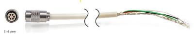 miniature, 4-conductor, shielded, flexible silicone rubber cable, 30-in, 6-socket plug to pigtails, for 2262a