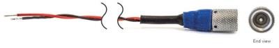 2-conductor, twisted pair cable, 120-in, 10-32 plugs to pigtails