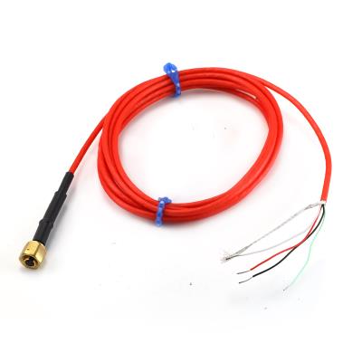 4-conductor, 28 awg (19/40), spc, shielded, pfa cable, 120-in, 200c wire lock hex 1/4-28 4-socket plug to pigtail leads
