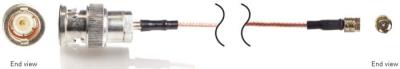 low noise, coaxial, lightweight, flexible, pfa cable, 120-in, hex/knurled m3 plug to bnc plug