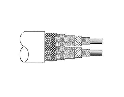 2-conductor, 20 awg (19/32), low noise, twisted, shielded, ptfe cable (price per inch)