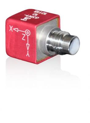 accelerometer, iepe, 100 mv/g triax, ±50 g,  -65°f to +257°f, isolation jacket, adhesive mount, side connector, 5 grams, no cable incl.