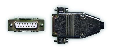 15-pin (f) d-sub connector and backshell (for series 8159 signal conditioner input/output connector)