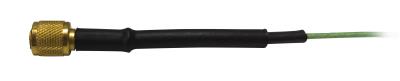 4-conductor, 85% shielded, lightweight, green fep cable, 10-ft, 4-socket plug to blunt cut, low outgassing