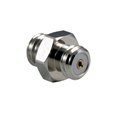 10-32 coaxial coupler, nickel plated body, gold plated contact (10-32 jack to 10-32 jack)