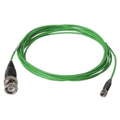 low noise, coaxial, 30 awg (7/38), green ptfe cable for halt & hass testing, 10-ft, ss hex 10-32 plug (qx) to bnc plug (ac)