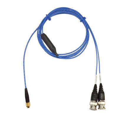 4-conductor, 30 awg (7/38), twisted bundle, shielded, fep cable, 10-ft, 4-socket 1/4-28 plug to double splice to two bnc plugs, labeled 'front' and 'rear' (for 137b sensors with two outputs)