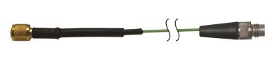 4-conductor, 85% shielded, lightweight, green fep cable, 20-m, 4-socket plug to 4-pin jack, low outgassing