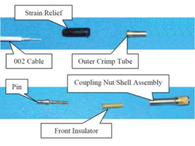 5-44 plug kit (includes (1) crimping tool, (1) crimp die, (20) strain reliefs and (20) coaxial connectors model ag) [0.079 (2.01mm) maximum cable od]